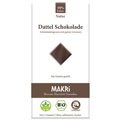 Bio Dattel Schokolade Natur 59% Kakao (85g)